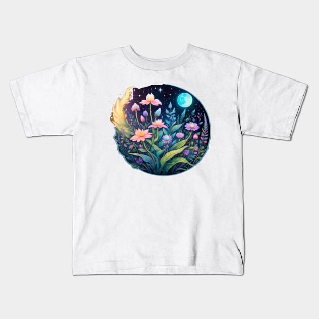 Mschiffer's Bioluminescent Wonder: Exquisite Nighttime Illustration (405) Kids T-Shirt by WASjourney